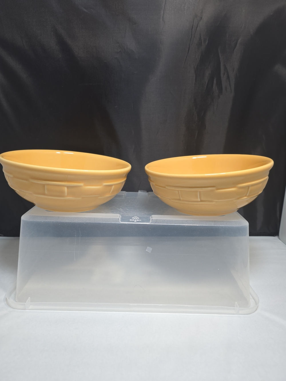 Longaberger Pottery Woven Traditions Butternut Soup Cereal Bowls Set of 2